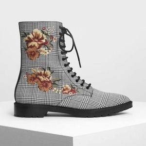 Charles & Keith Floral Embroidery Pointed Boots